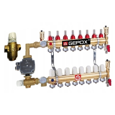 Rozdzielacz 8 z Grupą Pompową do Podłogówki 2,3 Kvs Afriso